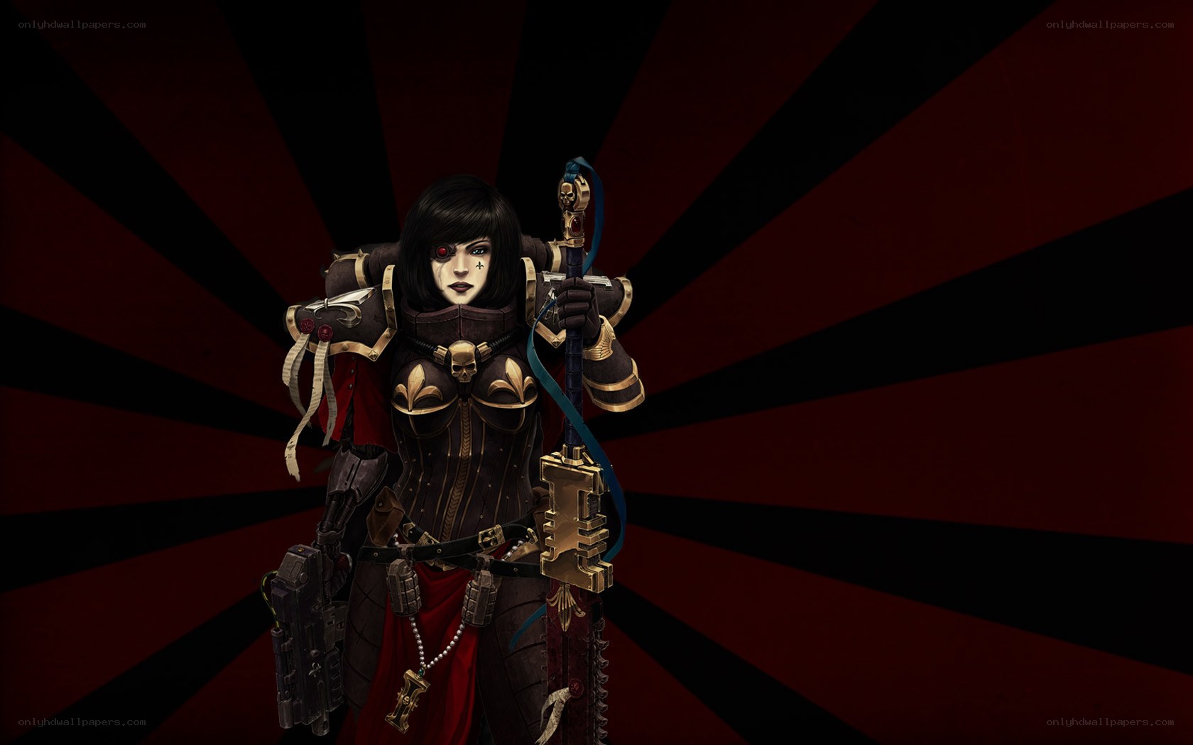 Warrior with sword and gun