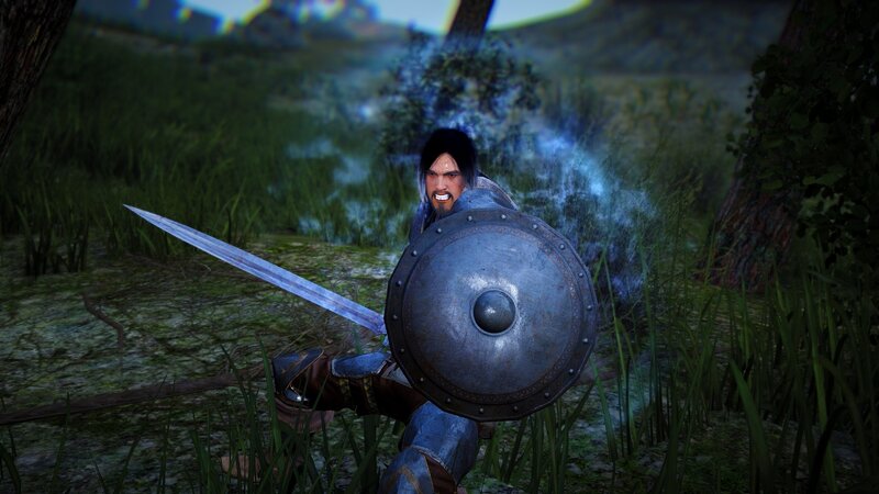 Warrior with Sword and Shield — Green