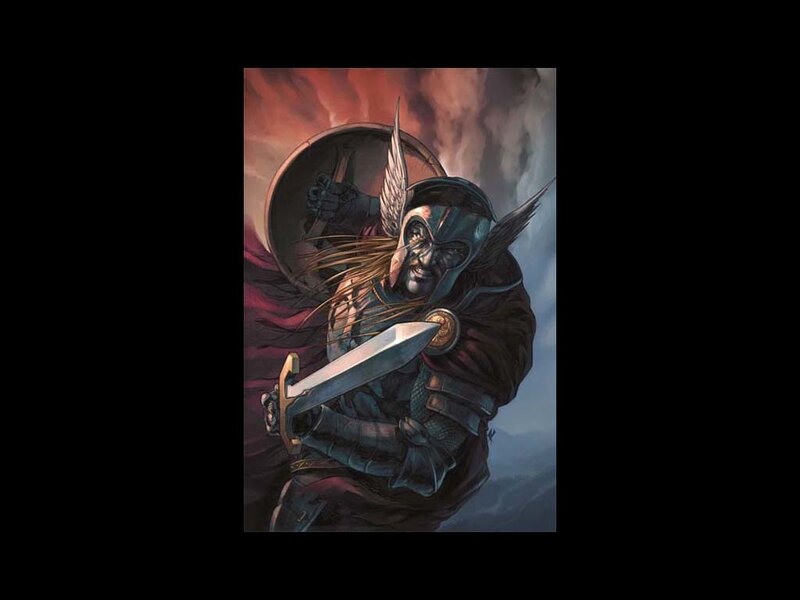 Warrior with Sword and Shield — Red