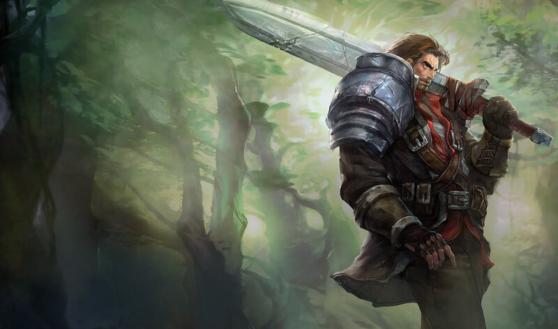 warrior with sword in forest