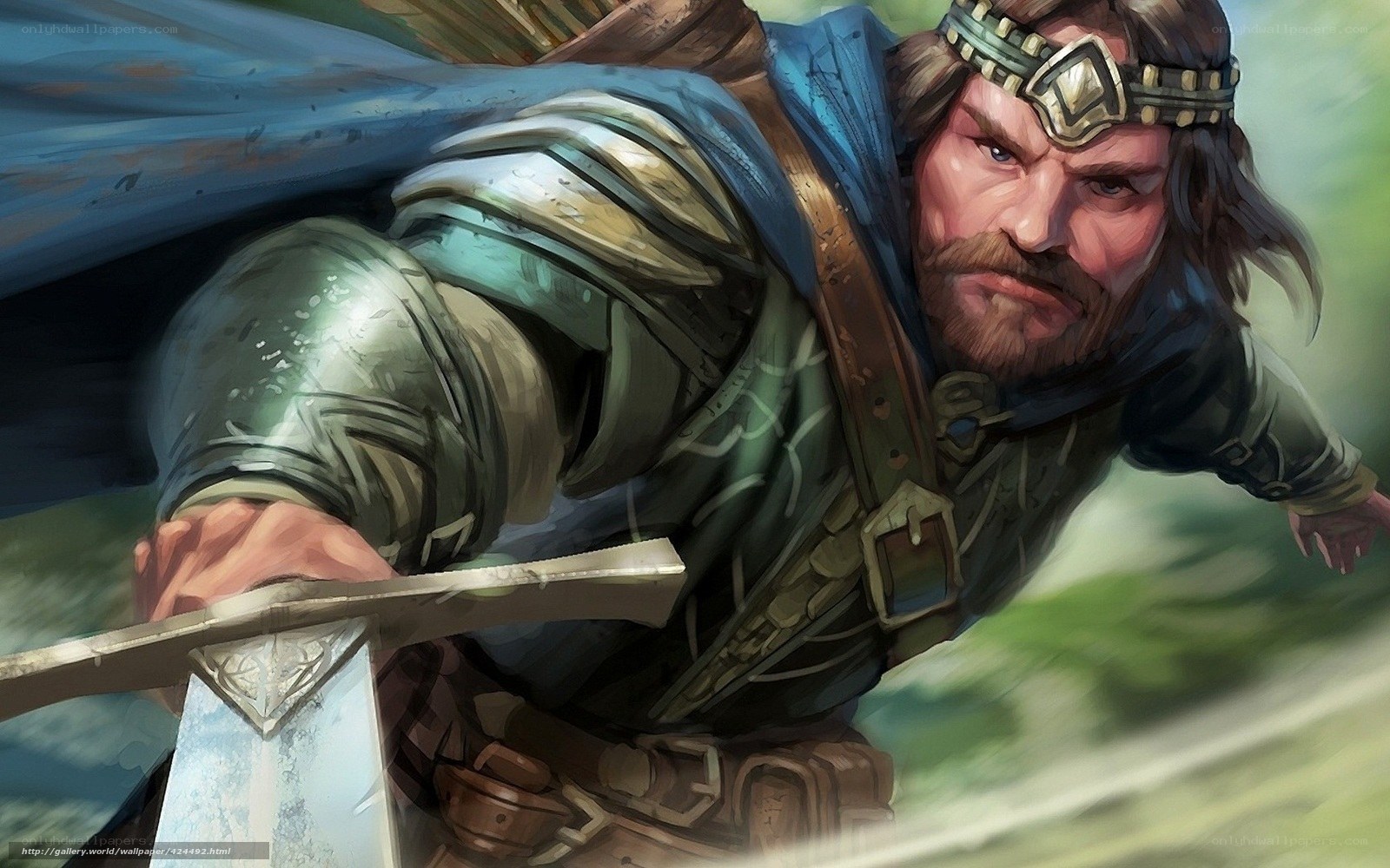 warrior with sword in motion