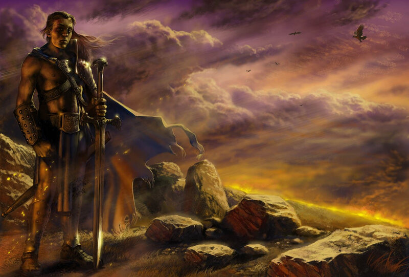 Warrior with Sword — Purple