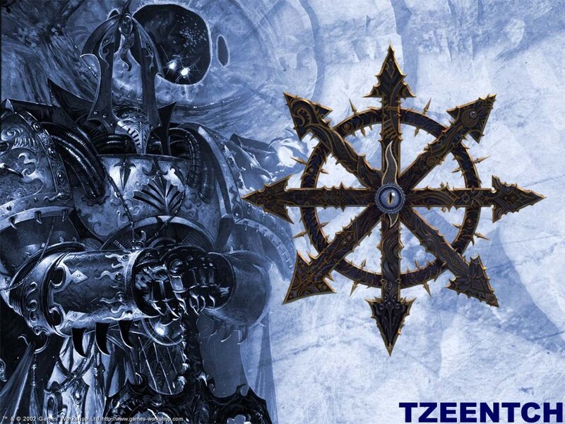Warrior with symbol of chaos