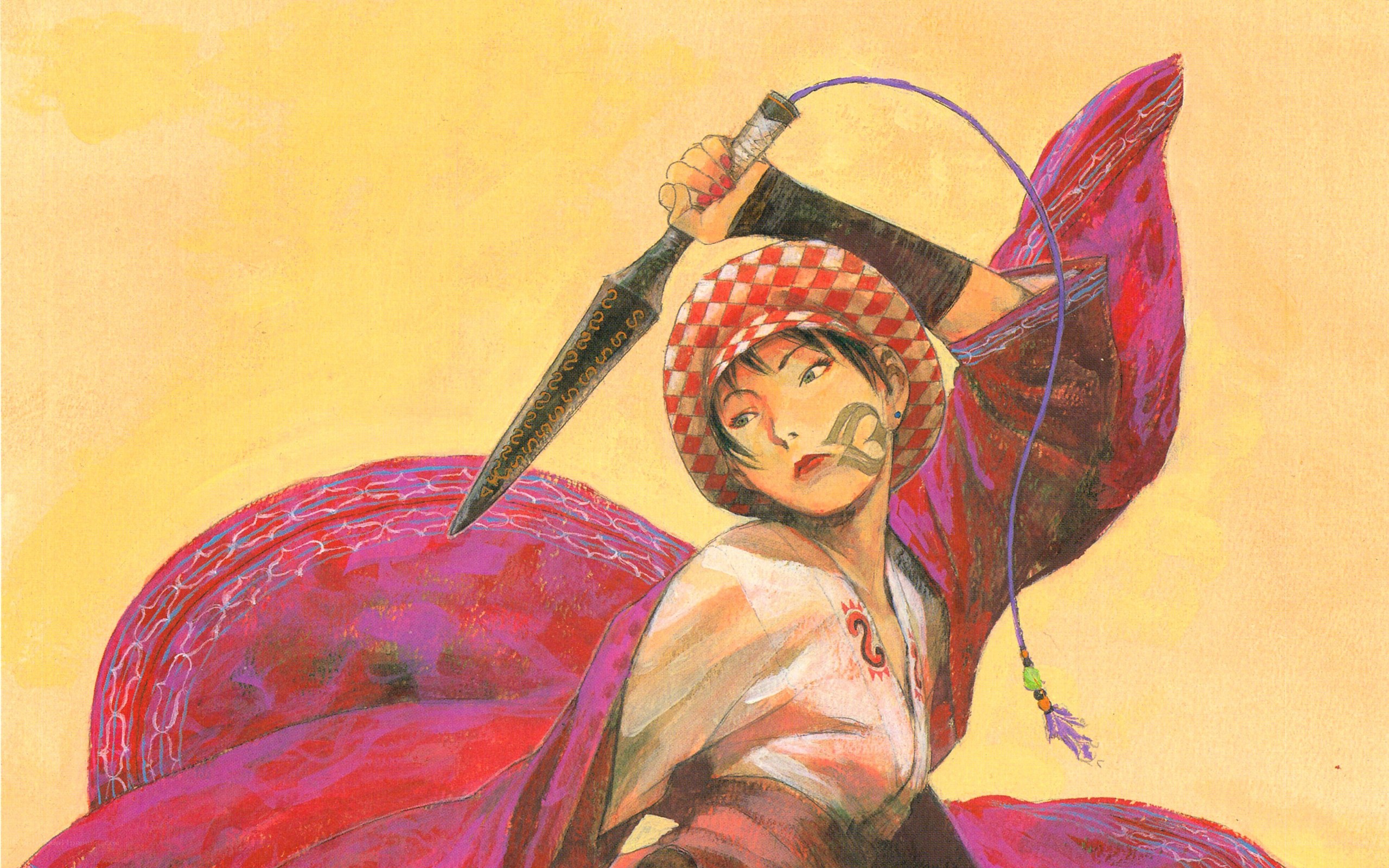 Warrior with whip and dagger