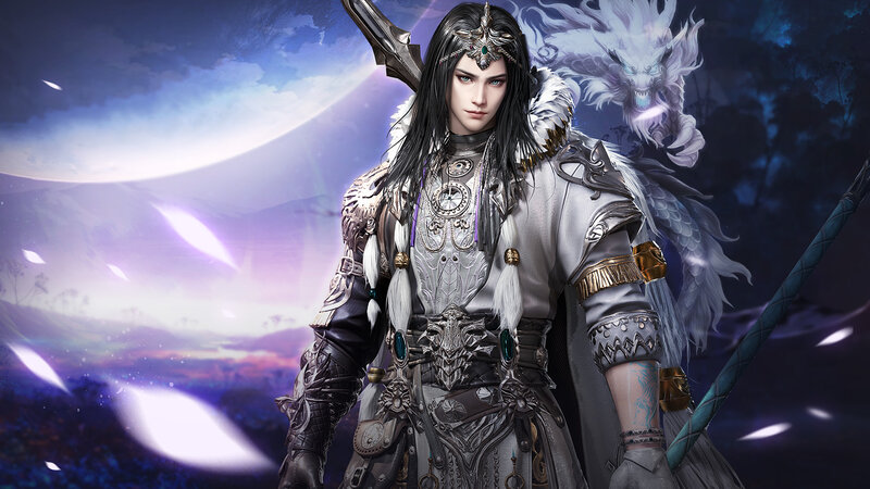 Warrior with White Dragon — Dramatic