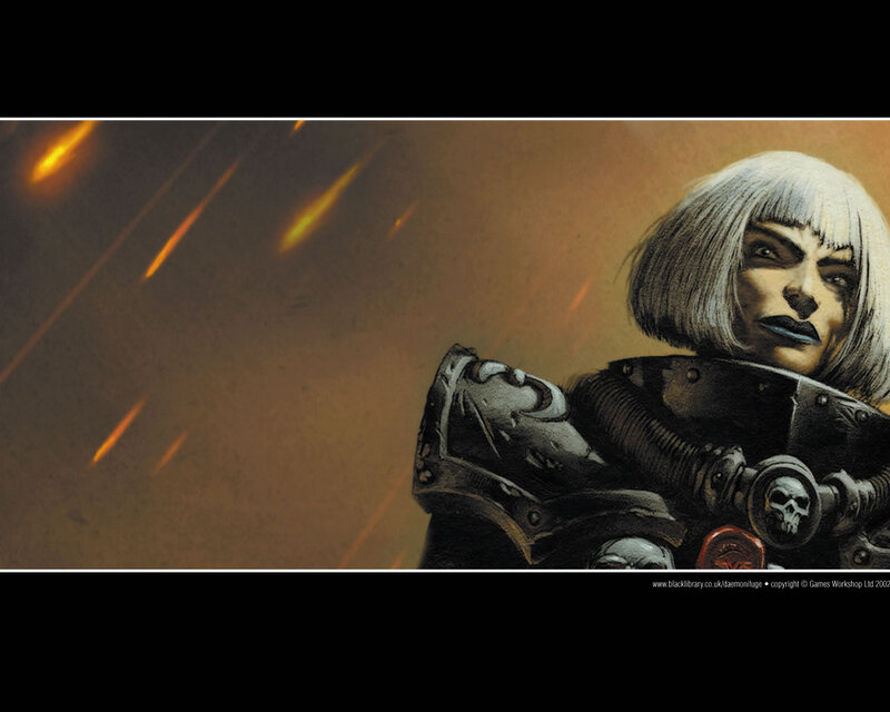 Warrior with white hair in armor