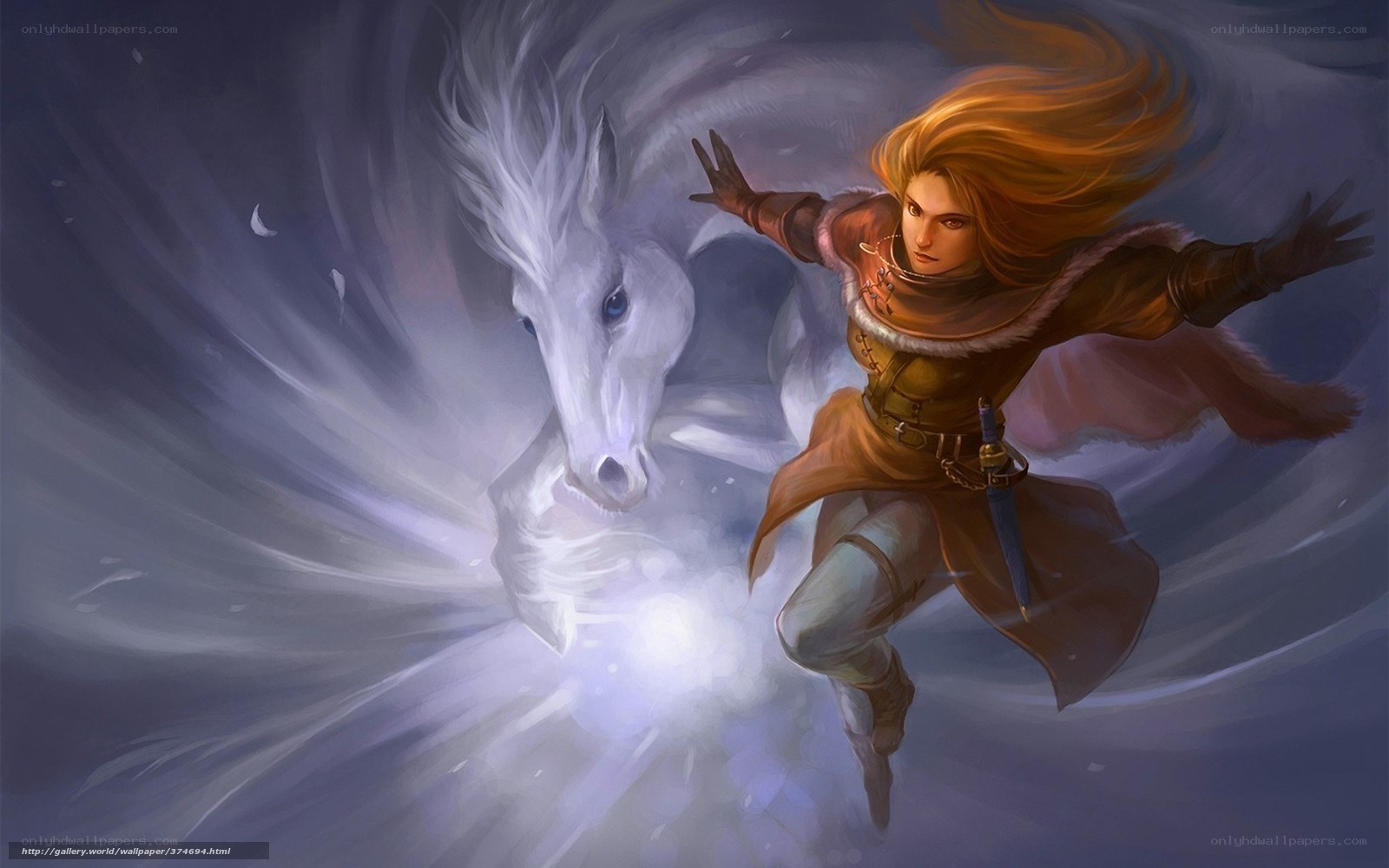 warrior with white horse