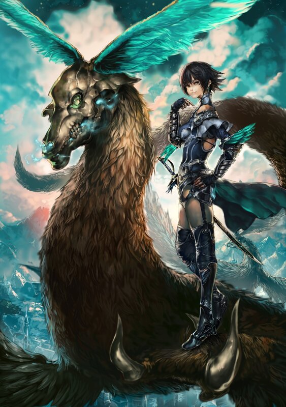 warrior with winged creature