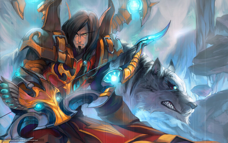 Warrior with wolf companion