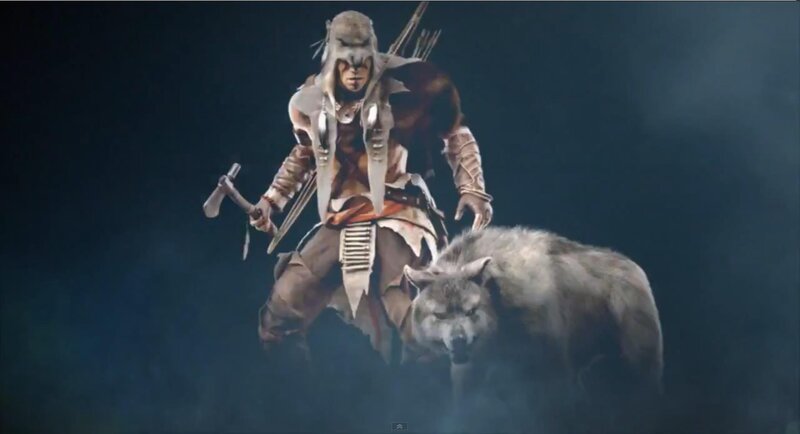 Warrior with Wolf — Gray