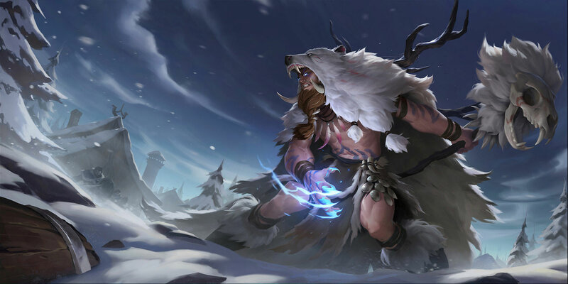 Warrior with Wolf Mask — White