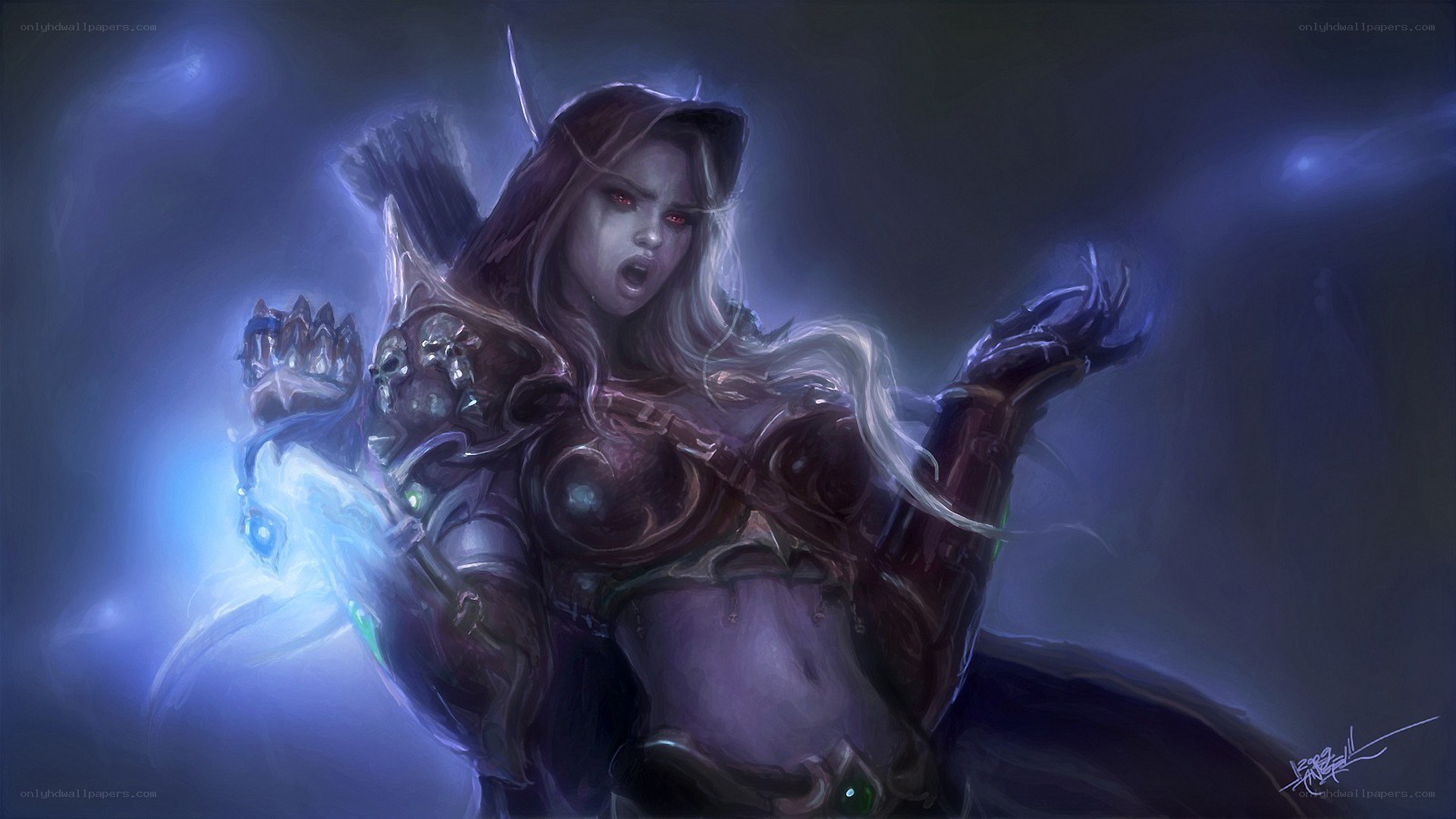 Warrior woman casting spell