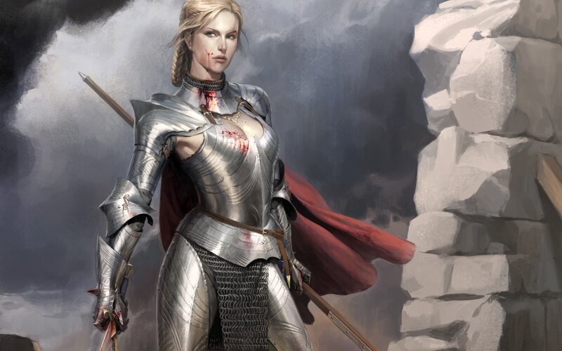 Warrior woman in armor