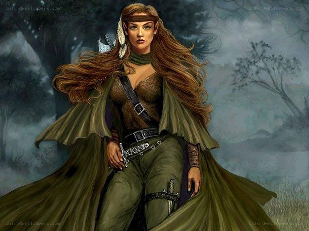 warrior woman in forest