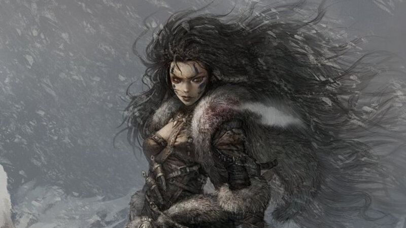 Warrior Woman in Fur