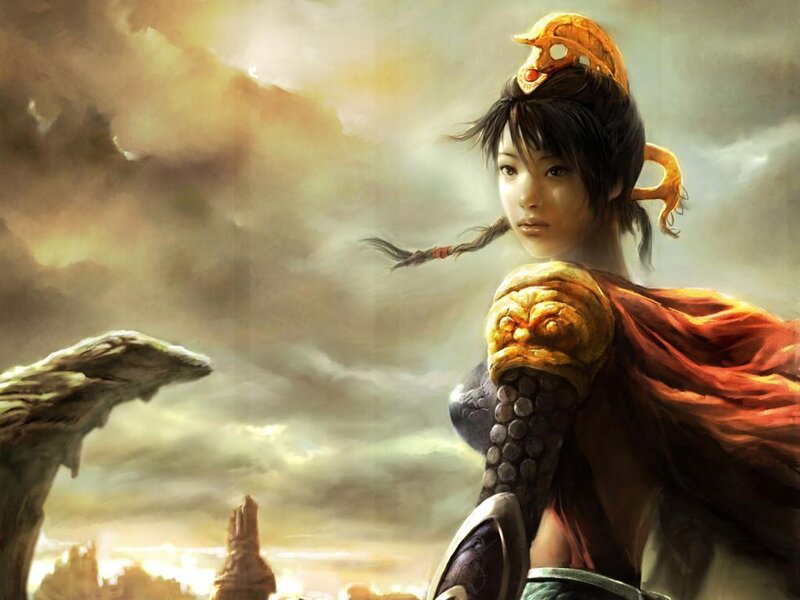 warrior woman in golden armor