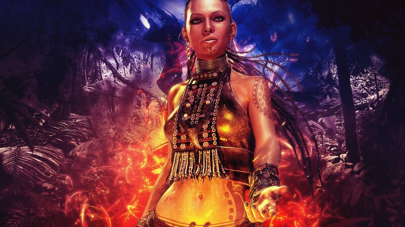 warrior woman in jungle