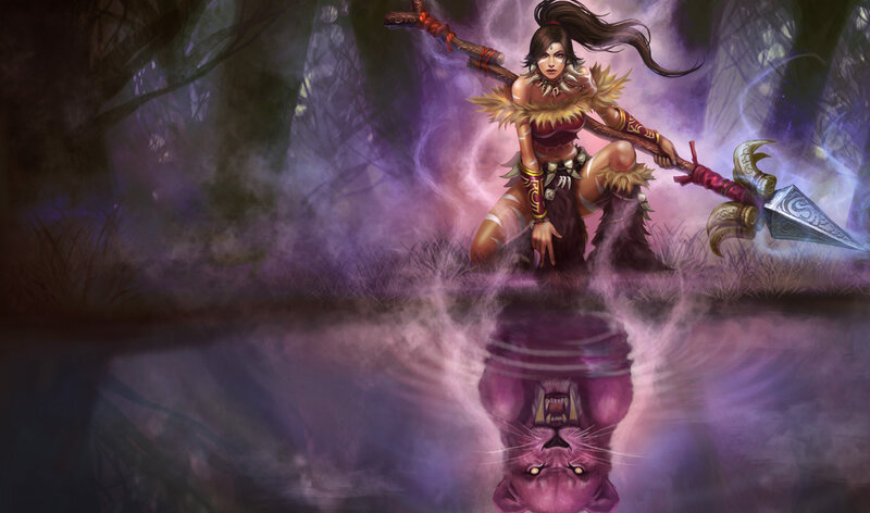 warrior woman in mystical forest
