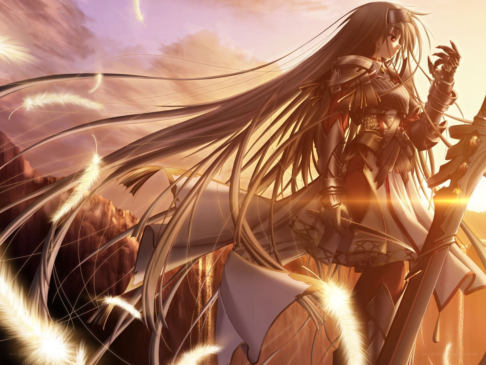 warrior woman in sunset