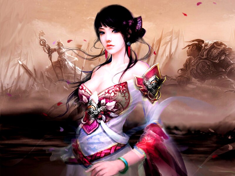 warrior woman in traditional attire