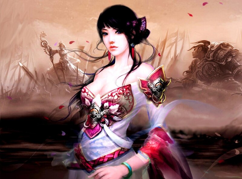 warrior woman in traditional attire