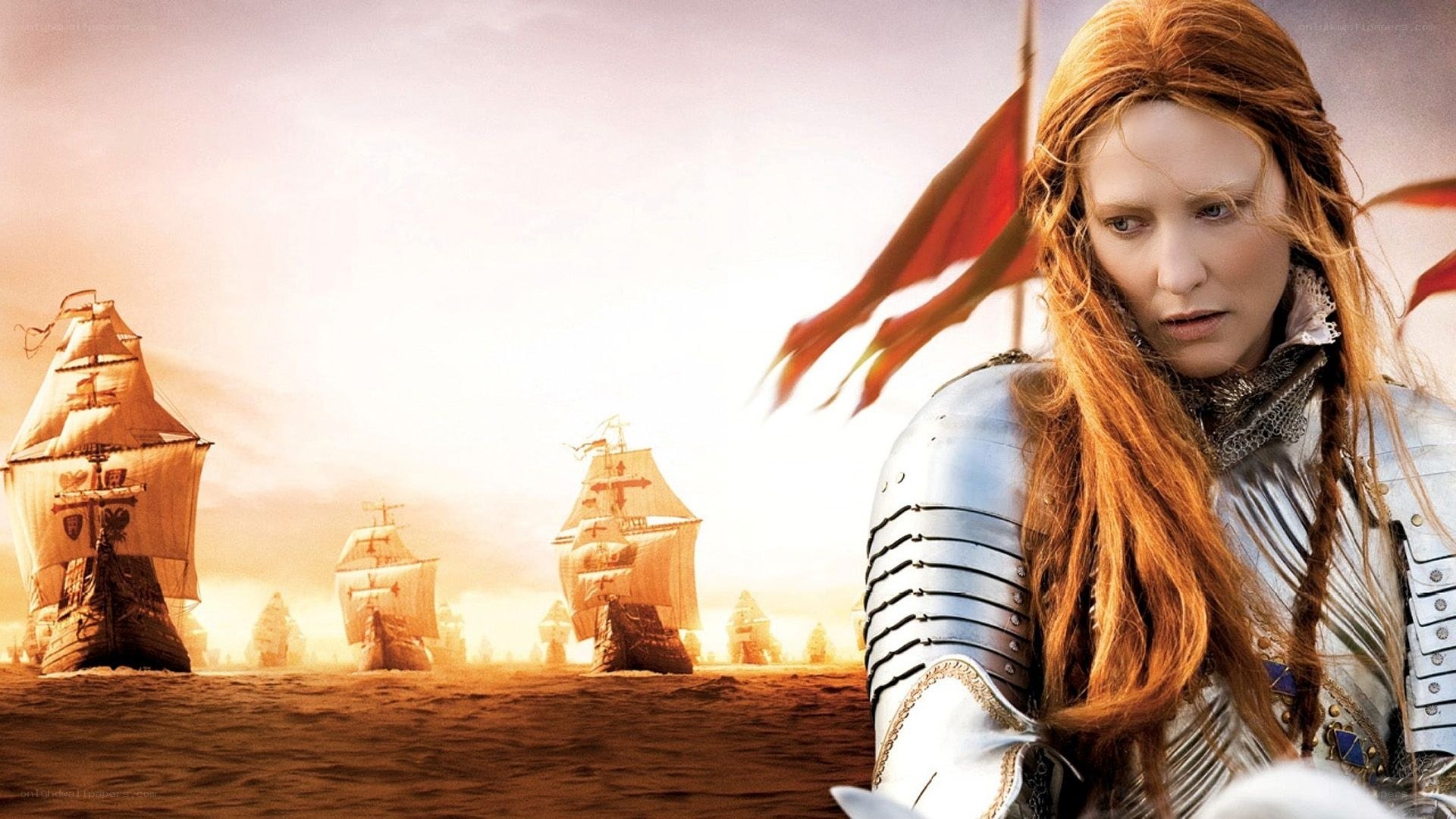 Warrior woman on a ship