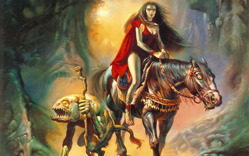 Warrior woman on horseback