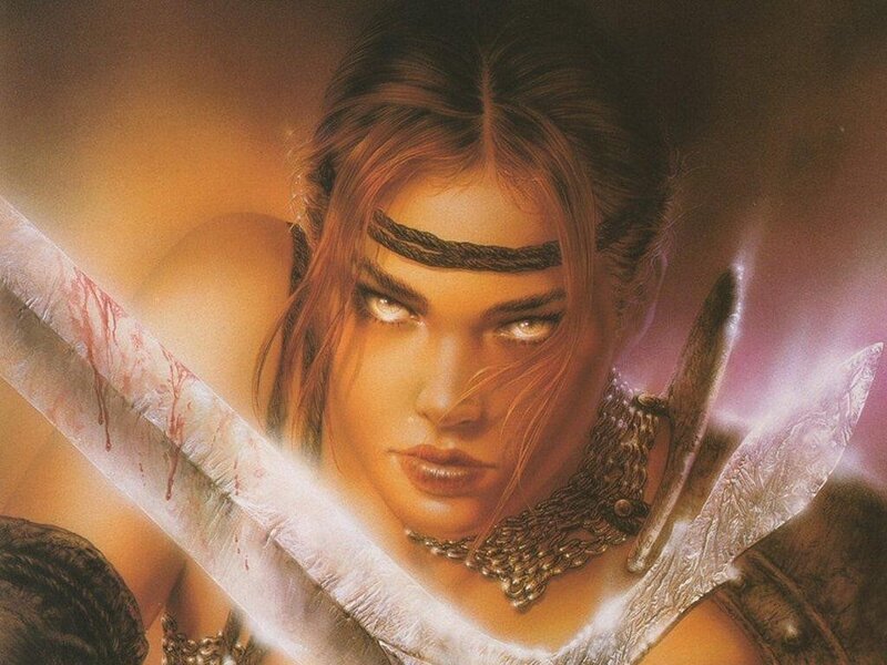 warrior woman with bloodied sword