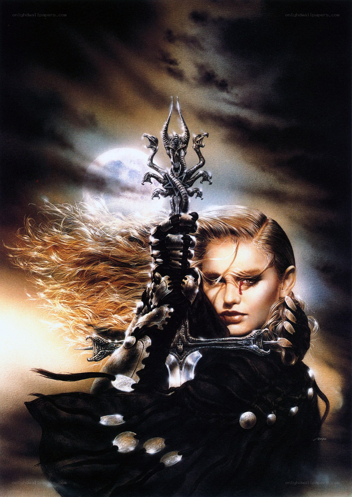 Warrior woman with demonic sword