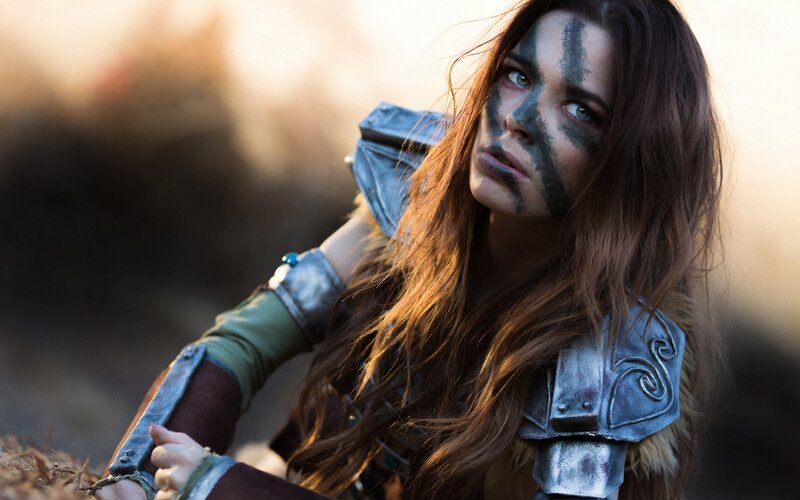 warrior woman with face paint