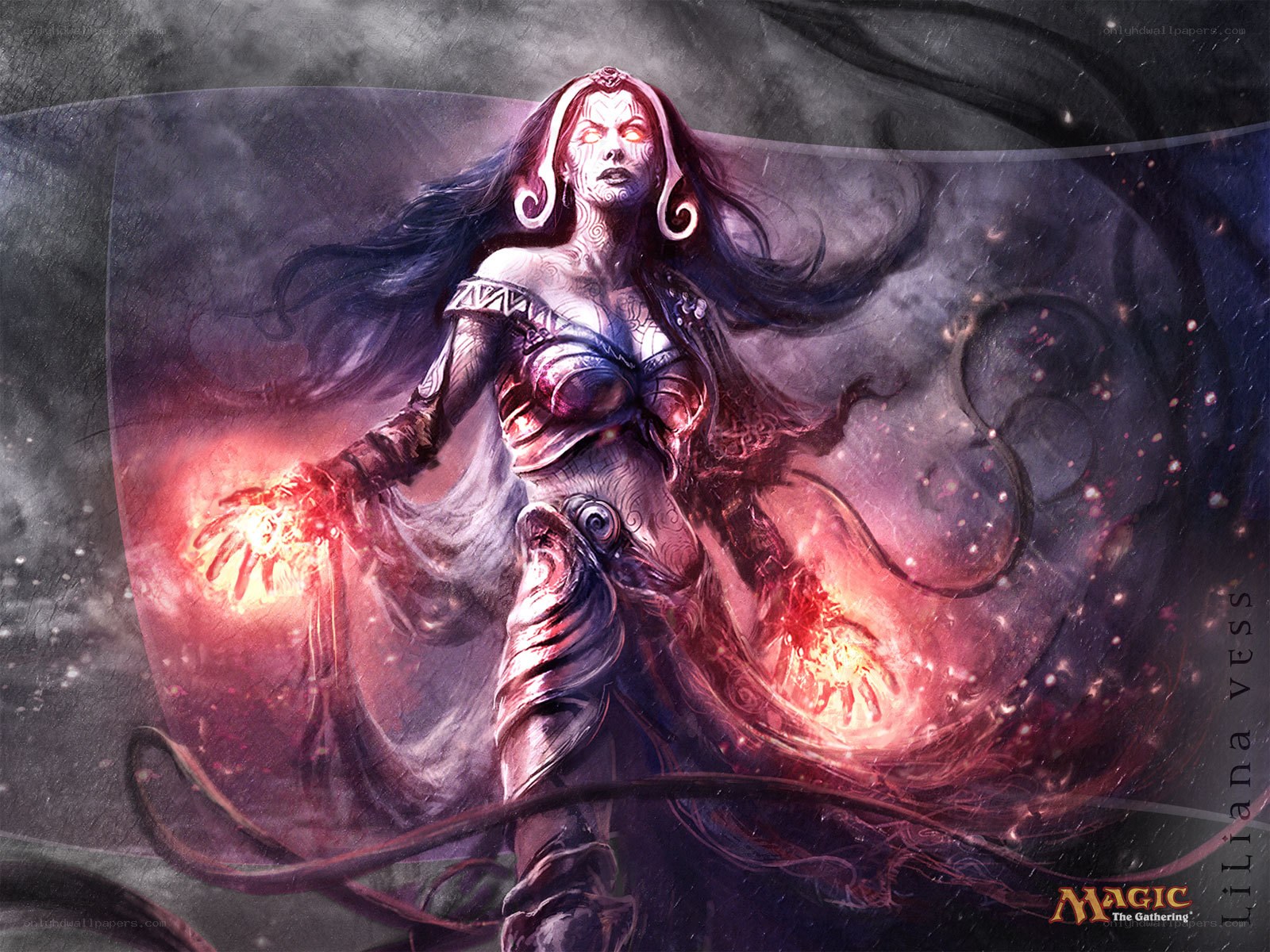 Warrior woman with fire magic