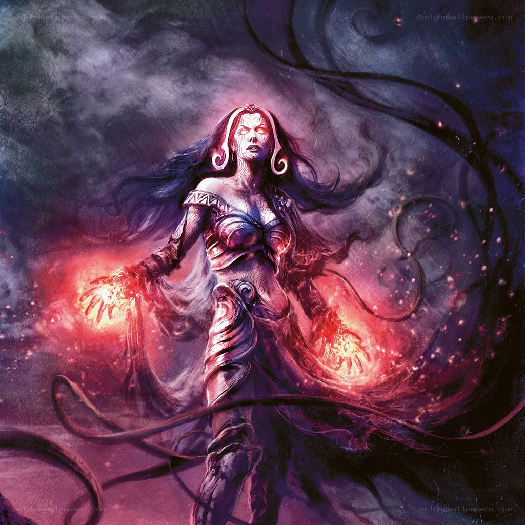 Warrior woman with fire magic