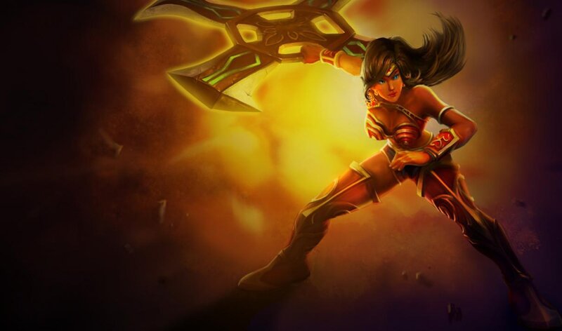 warrior woman with glowing axe