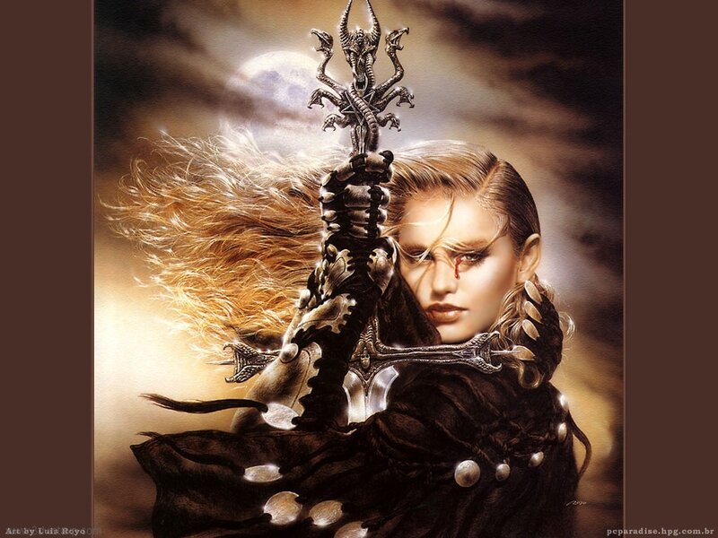 Warrior woman with ornate sword