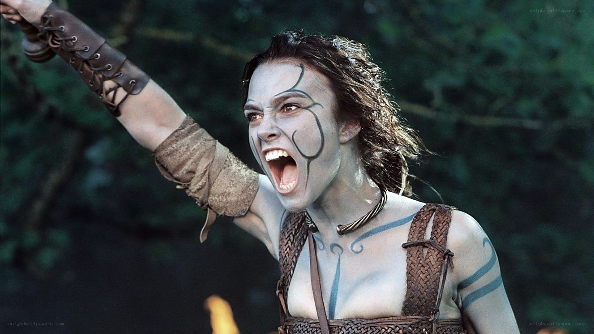 warrior woman with painted face