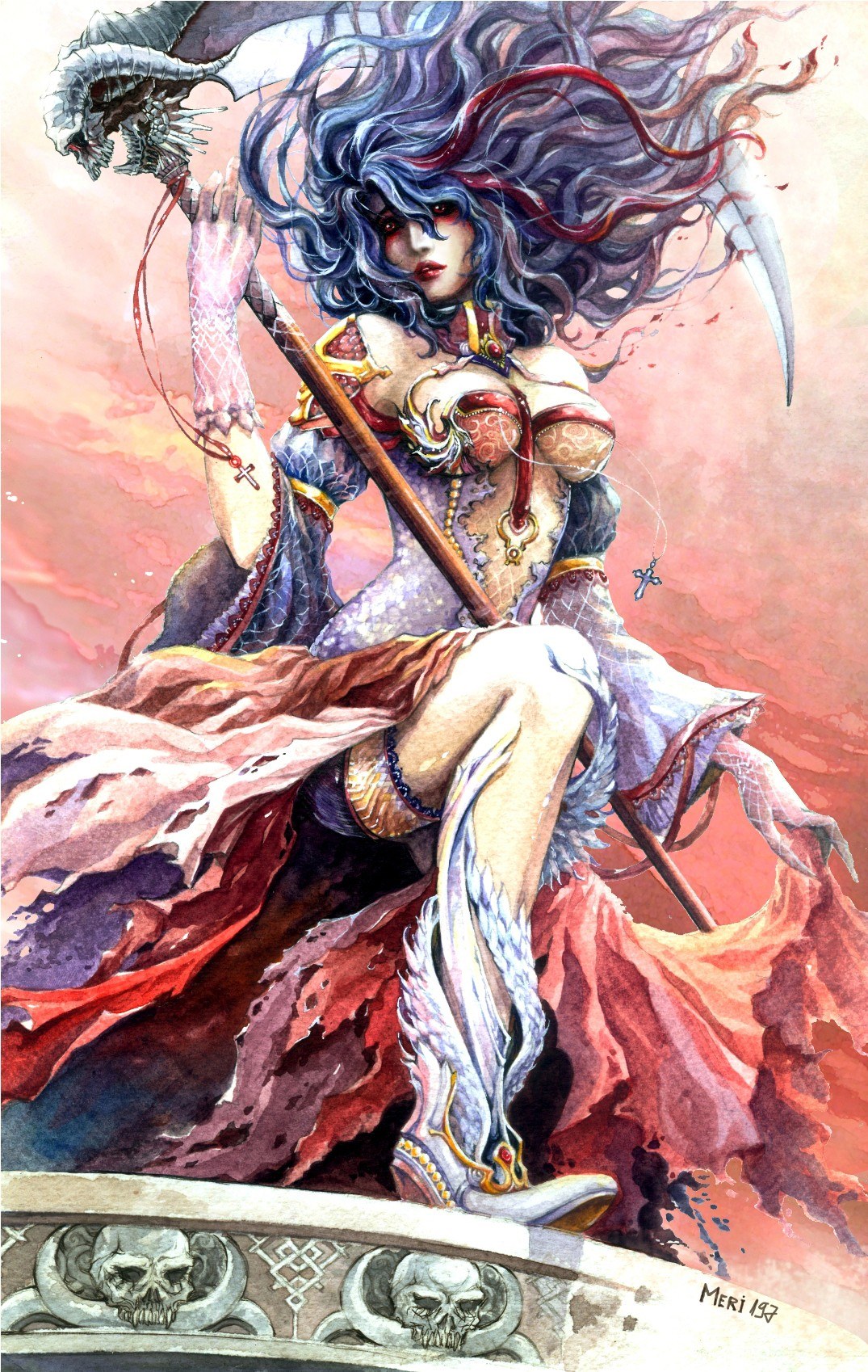 Warrior woman with scythe