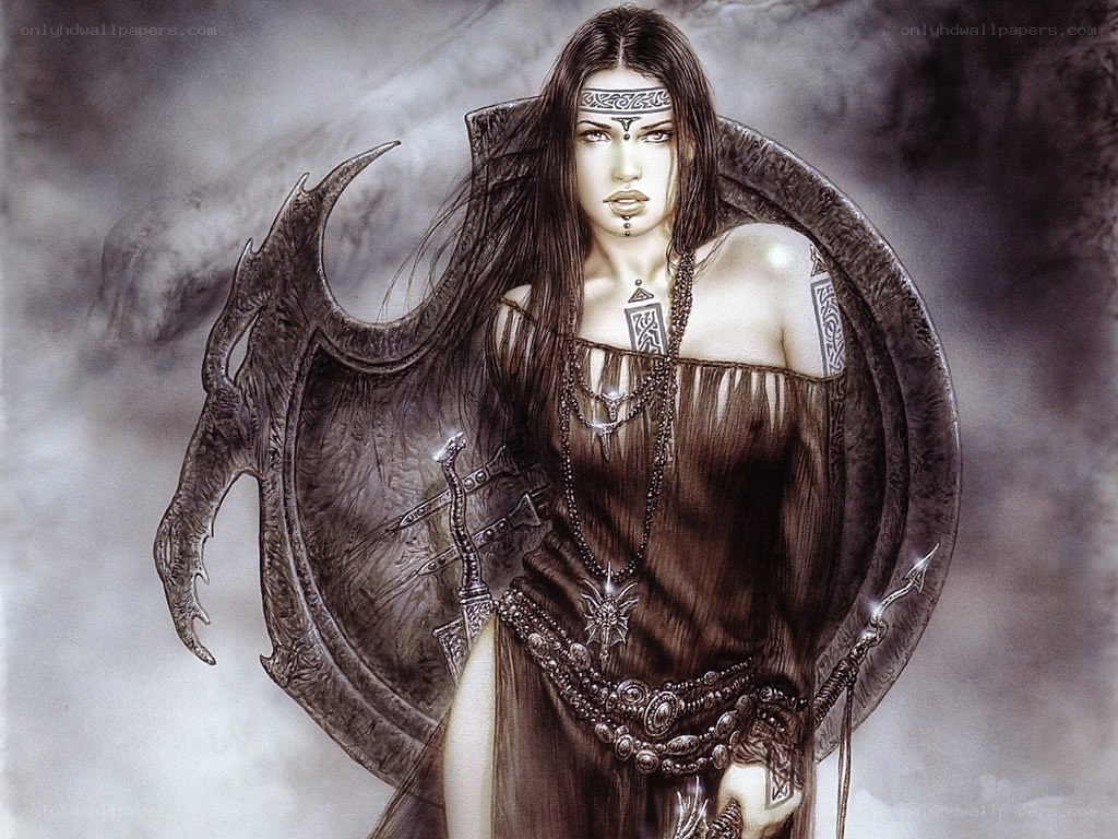 Warrior woman with shield