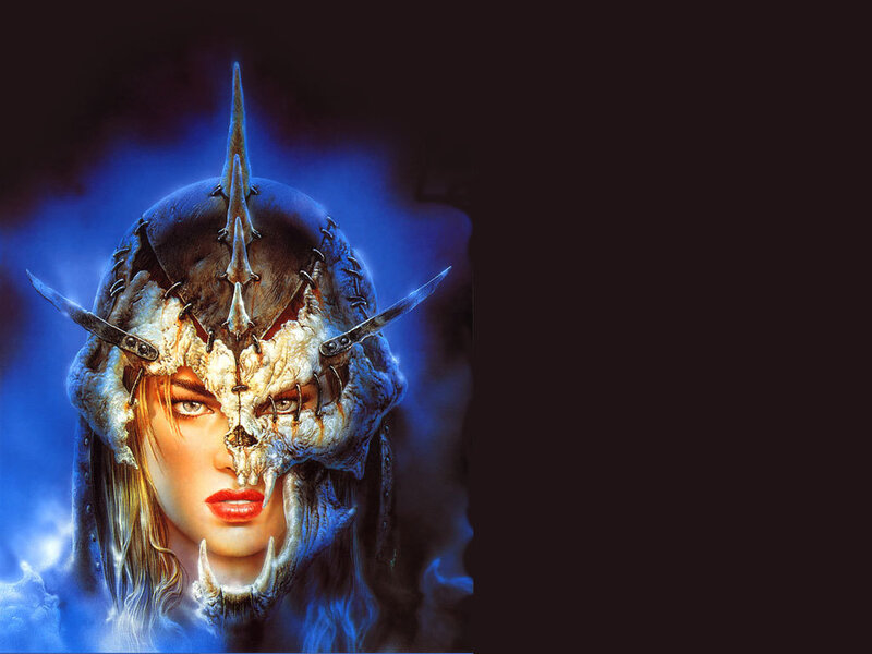 warrior woman with skull helmet