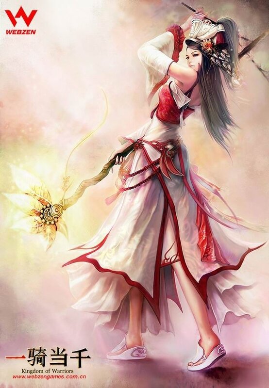 Warrior woman with staff