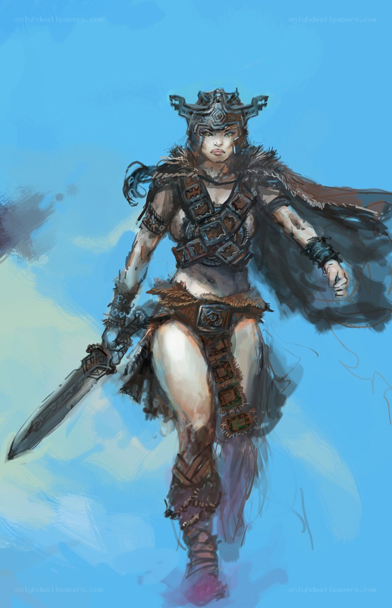 warrior woman with sword