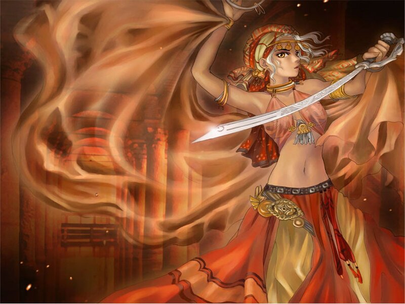 Warrior woman with sword