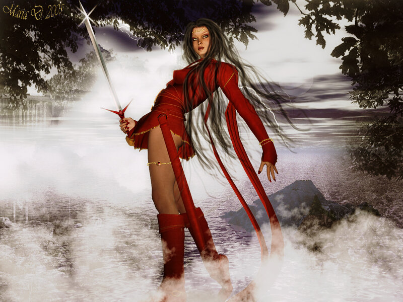Warrior woman with sword