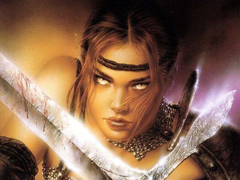 warrior woman with swords