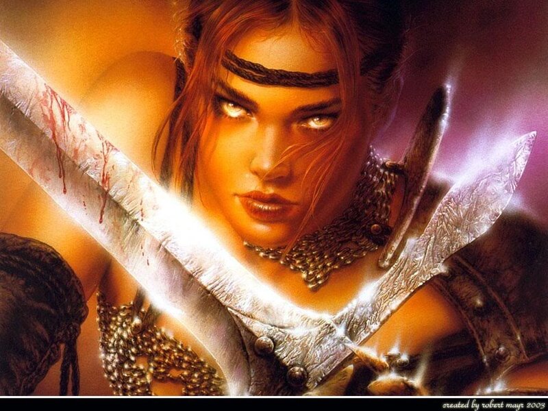 warrior woman with swords
