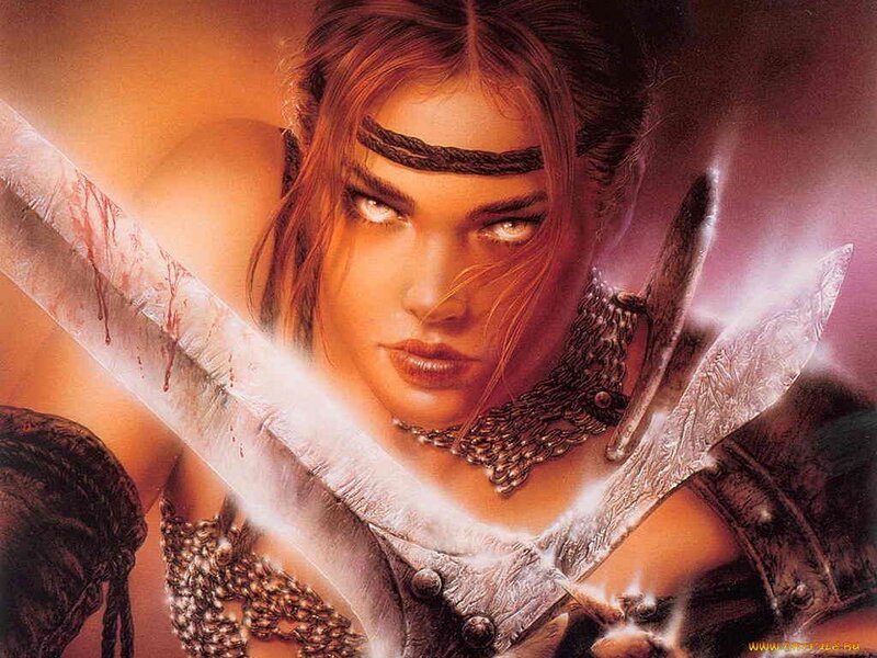 warrior woman with swords