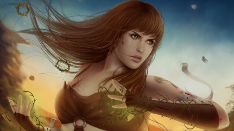 warrior woman with thorns