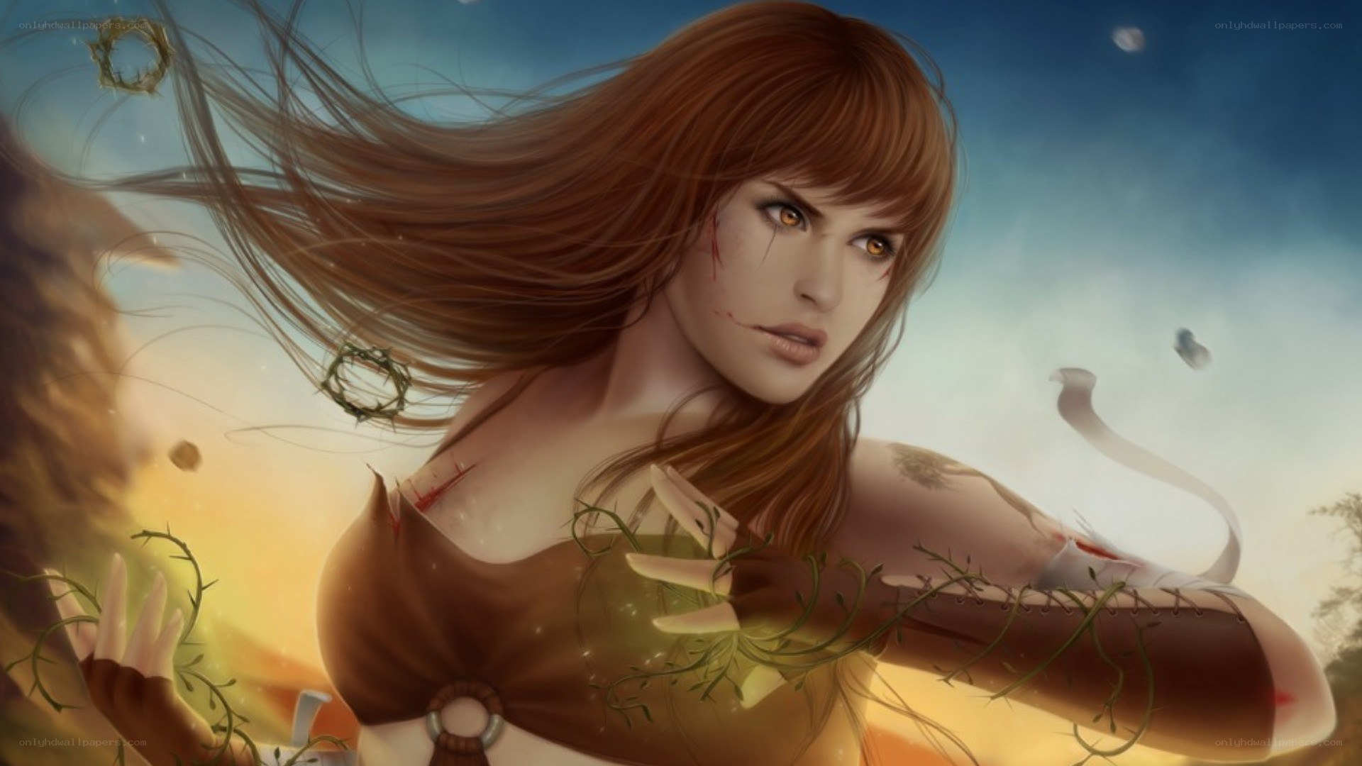 warrior woman with thorns