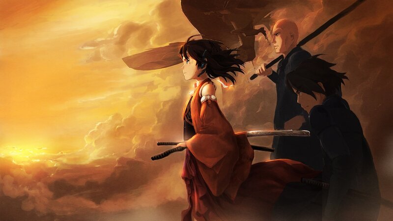 warriors at sunset