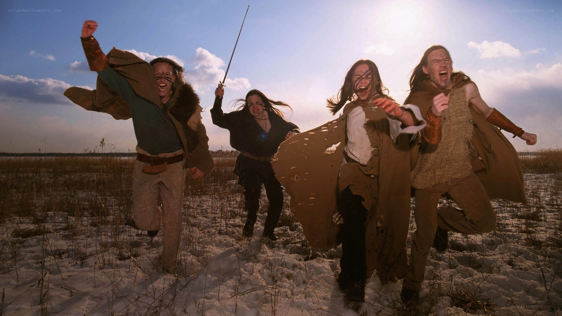 Warriors charging in snow