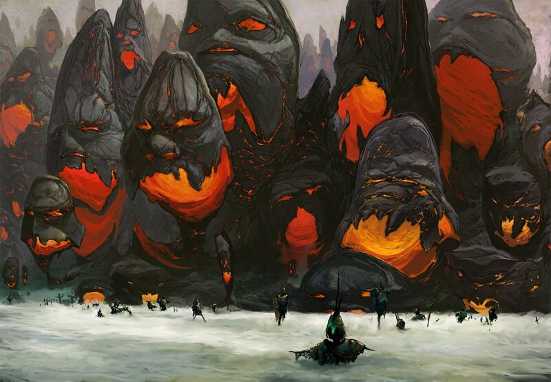 Warriors facing lava giants